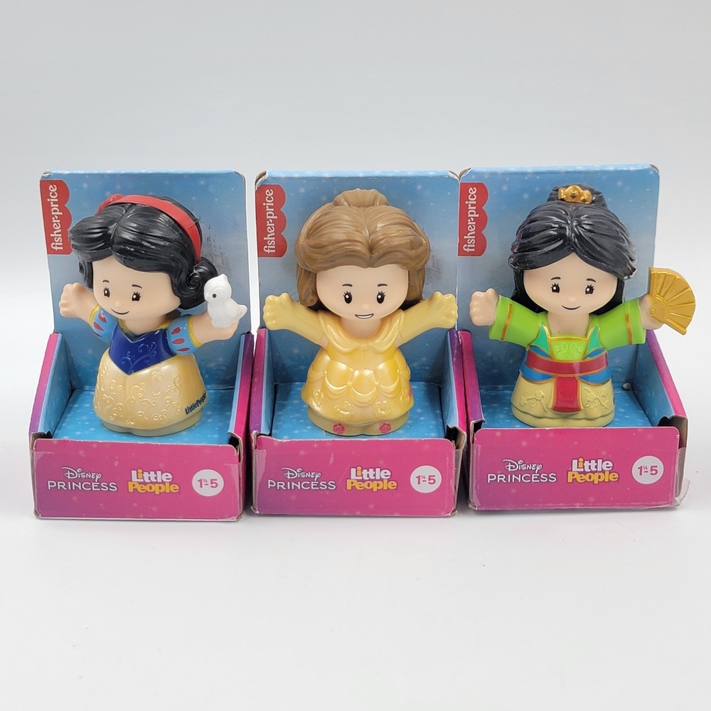 Little People Disney Princess Lot - Snow White, Beauty And The Beast, Mulan NEW